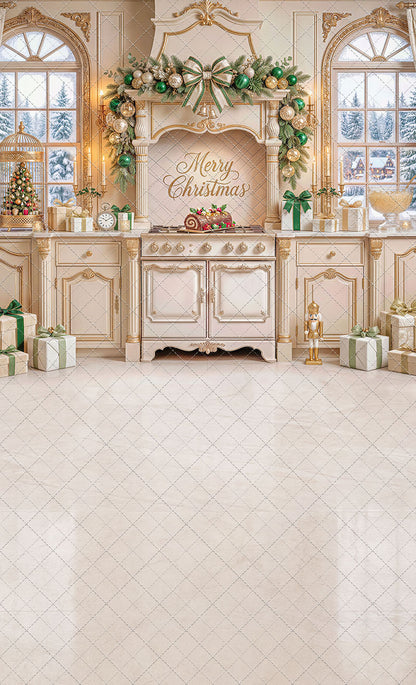 Gilded Christmas Kitchen - With Sweep Option