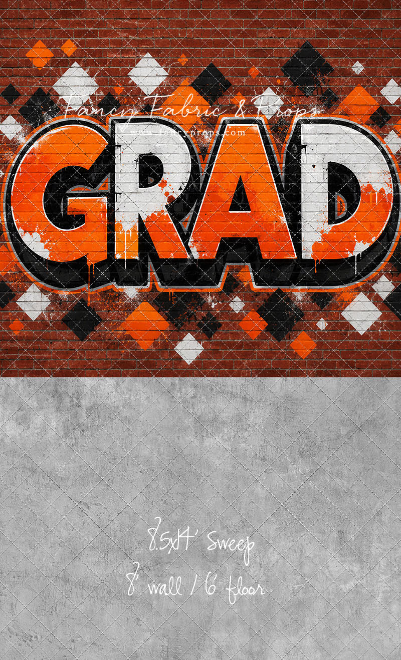 Orange & Black Grad - With Sweep Option
