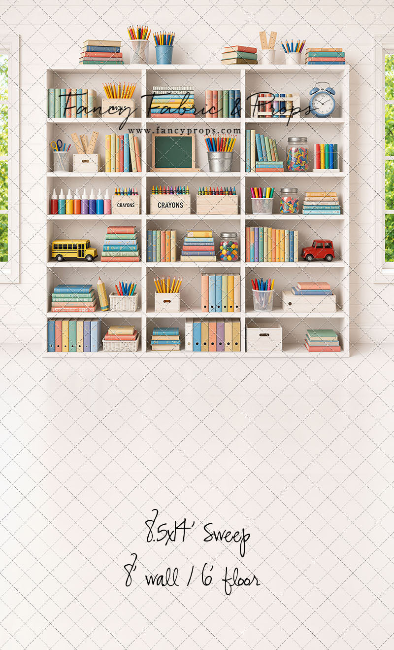 Pastel Classroom Bookshelf - With Sweep Option