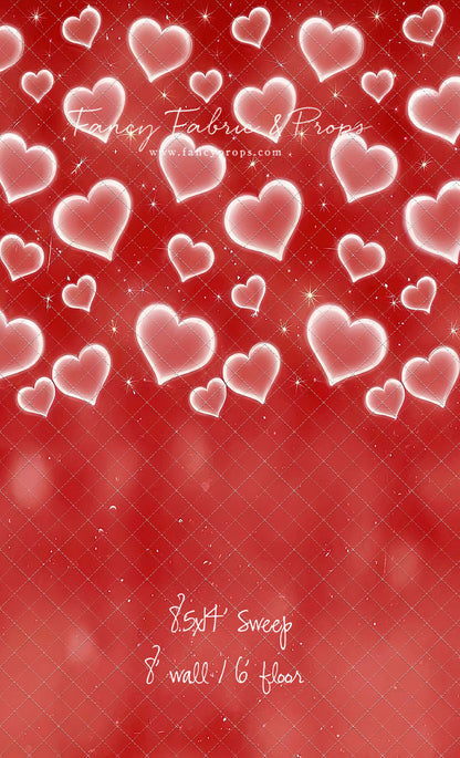 Red Puffy Hearts - With Sweep Option