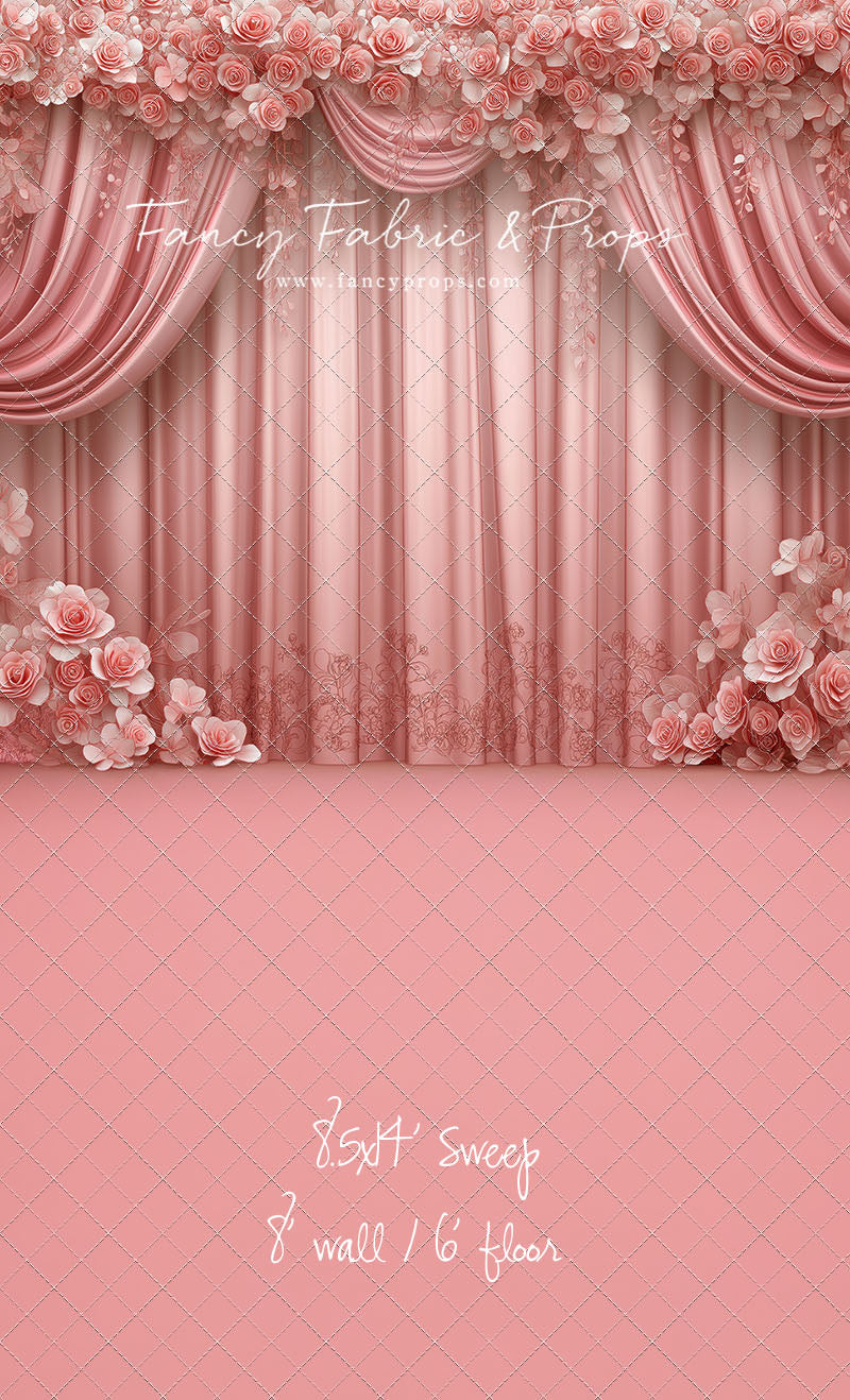 Rosy Vienna Drapes - With Sweep Option