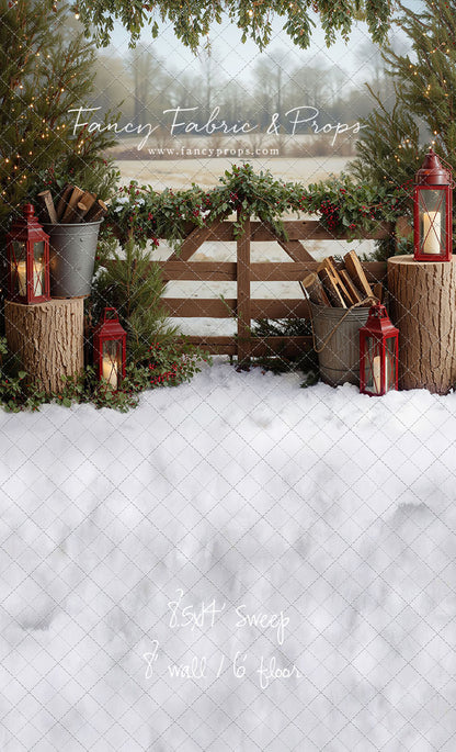 Rustic Christmas Fence - with Sweep Option
