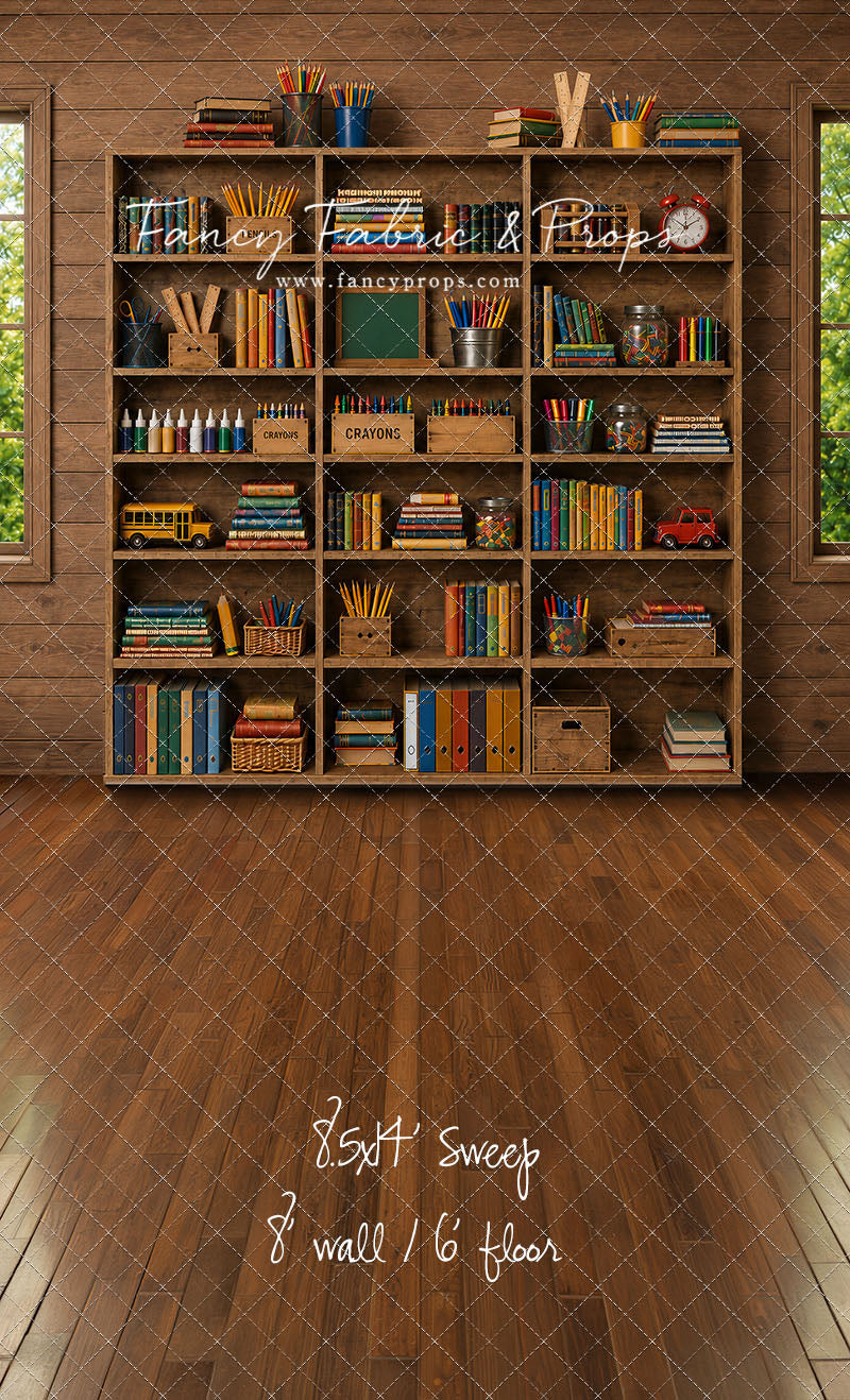 Rustic Schoolhouse Bookshelf - With Sweep Option