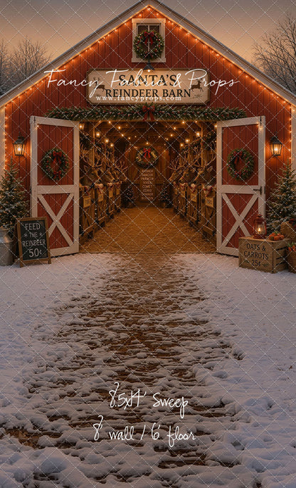 Santa's Nighttime Reindeer Barn - with Sweep Option