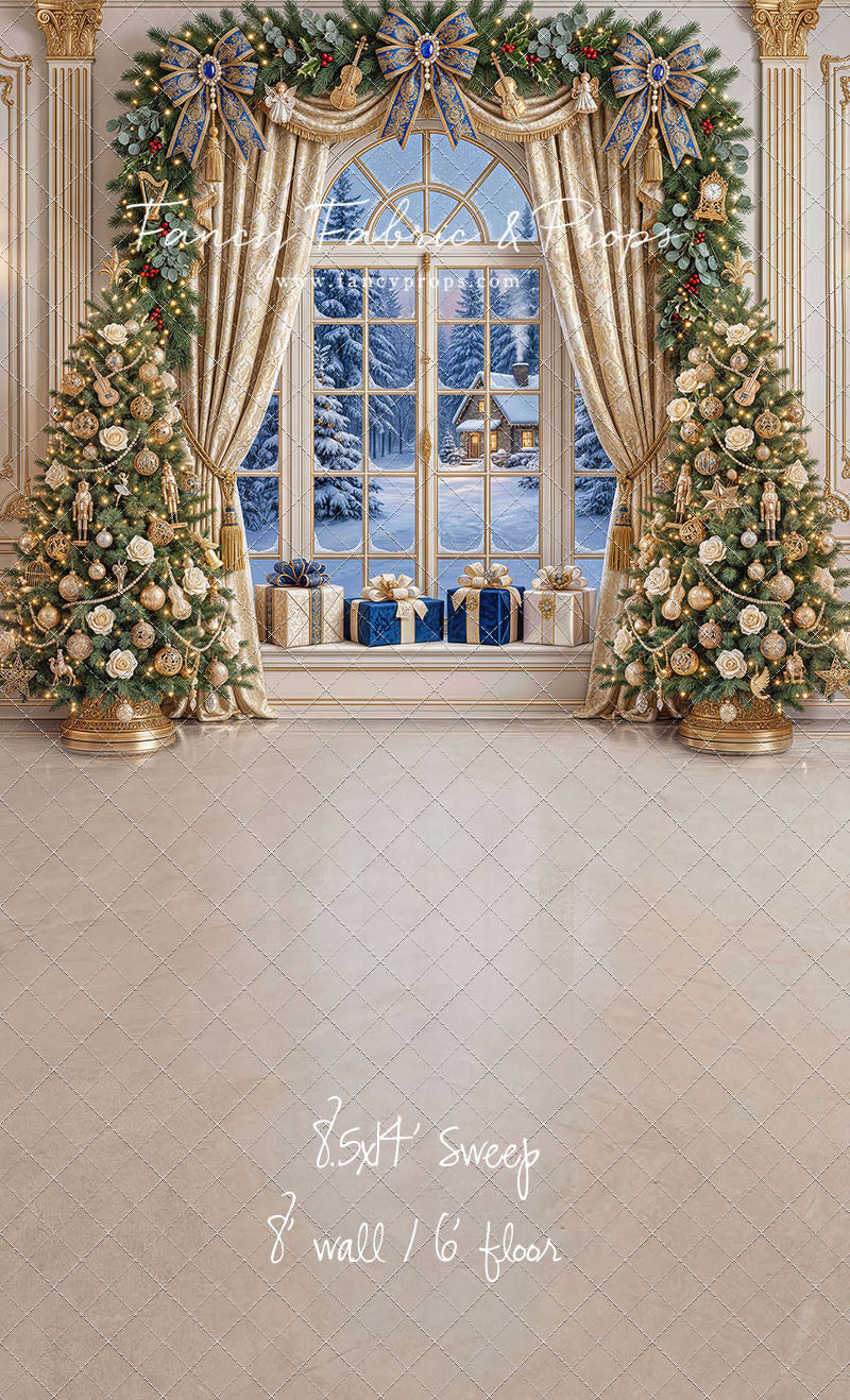 Sapphire & Gold Holiday Window - with Sweep Option