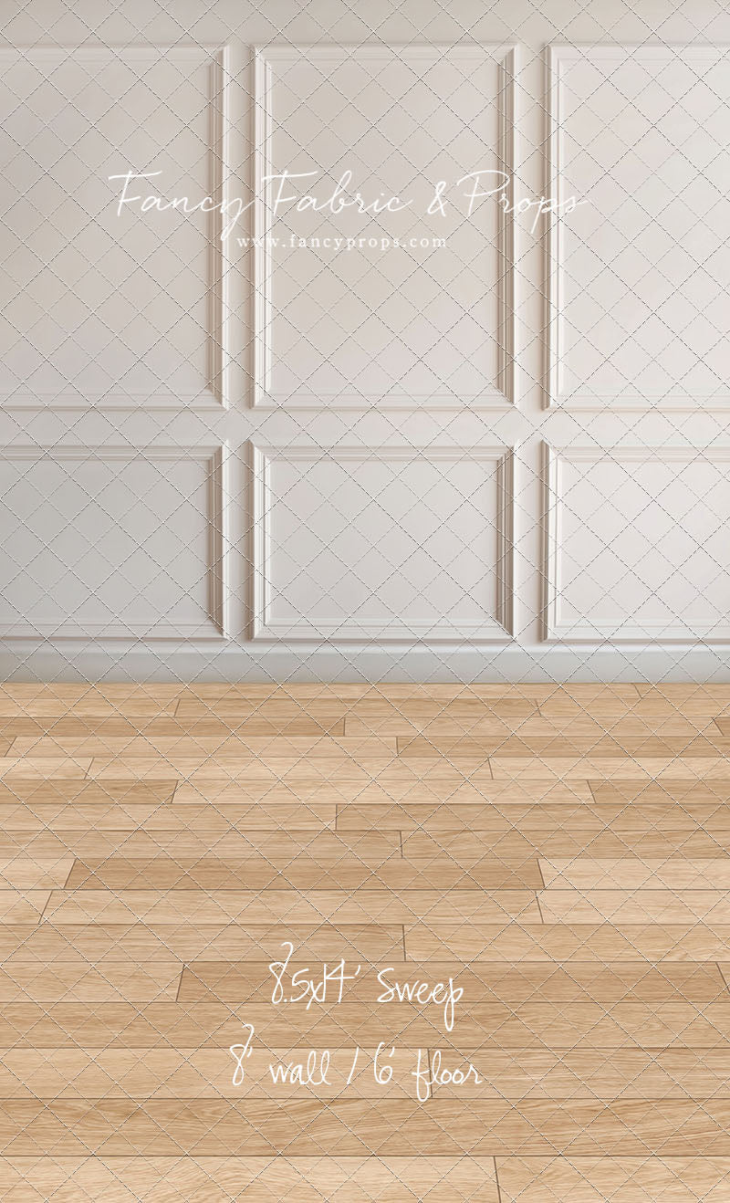 Simple Ivory Panel Wall - With Winter's Grace Floor Sweep Option