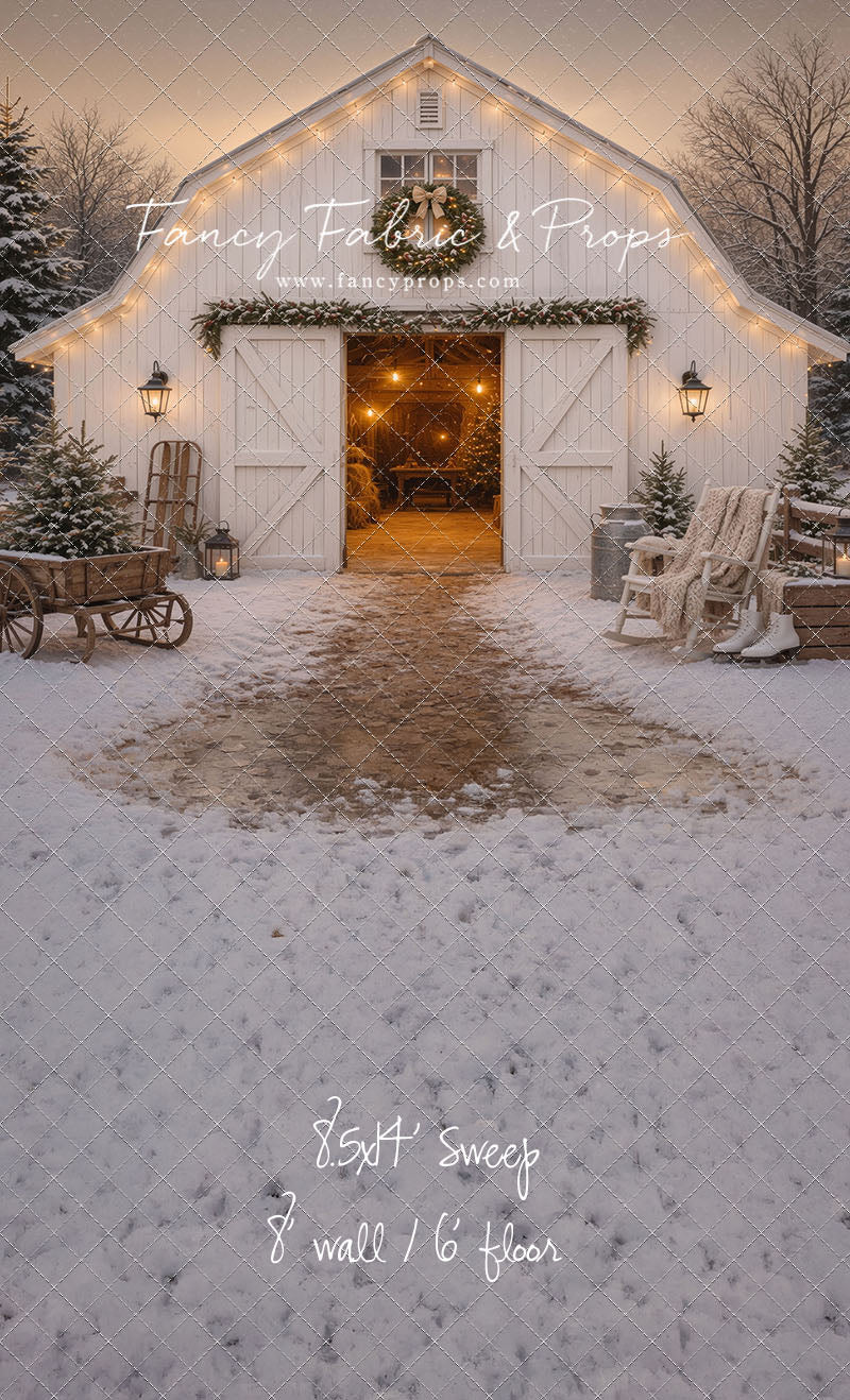Snowfall At Cedar Ridge Barn - with Sweep Option