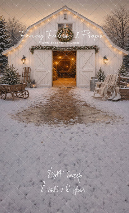 Snowfall At Cedar Ridge Barn - with Sweep Option