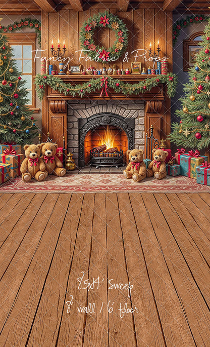 Teddy's Fireside Christmas - with Sweep Option
