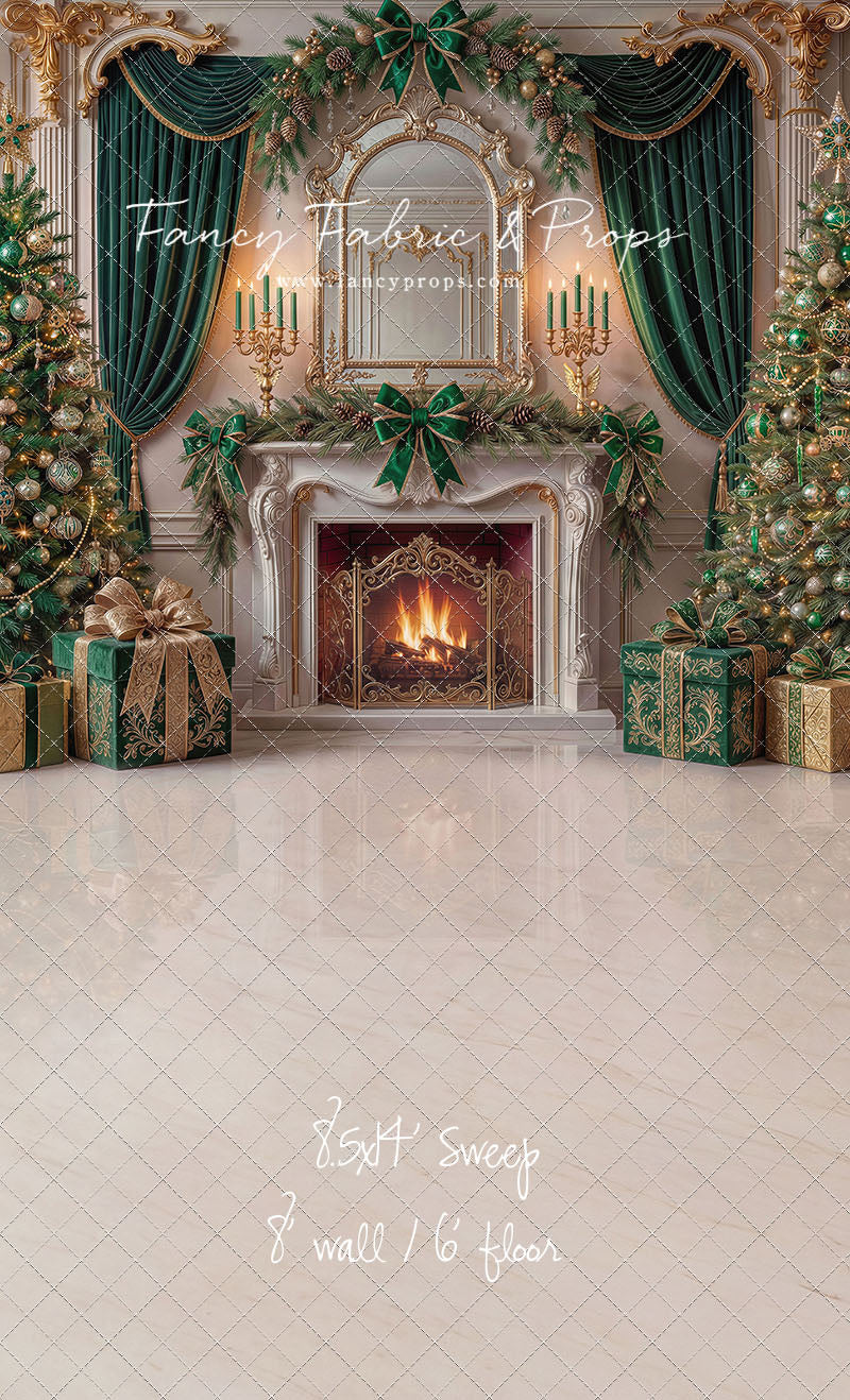 The Emerald Christmas Hearth  - with Sweep Option