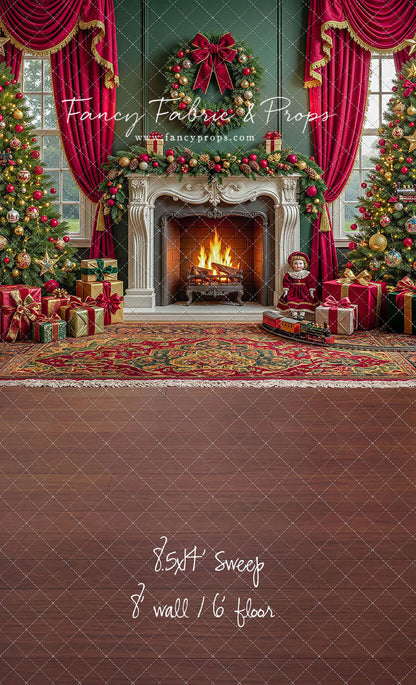 Vintage Christmas Hearth - with Sweep Option