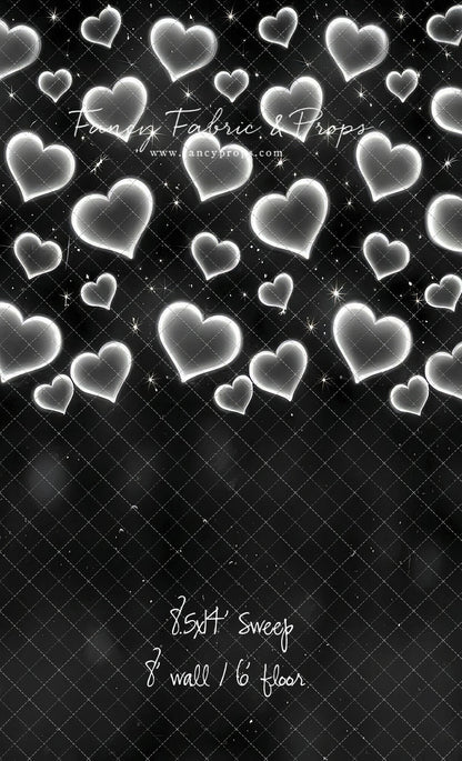 White Puffy Hearts - With Sweep Option