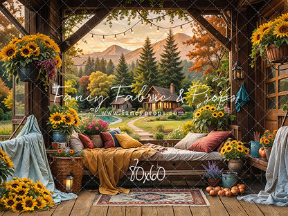 Autumn Sunflower Hideaway - With Sweep Option