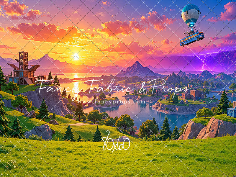 Battle Bus Sunset - With Sweep Option