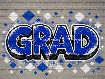 Blue & White Grad - With Sweep Option