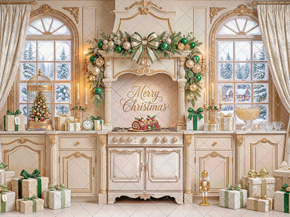 Gilded Christmas Kitchen - With Sweep Option