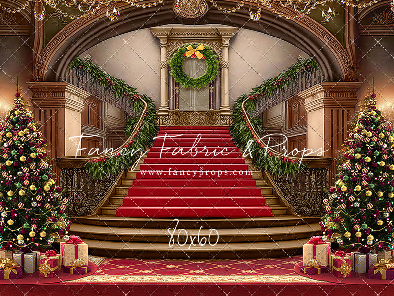 Grand Holiday Staircase - Red Carpet - with Sweep Option
