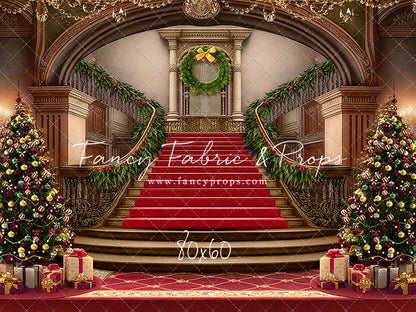 Grand Holiday Staircase - Red Carpet - with Sweep Option
