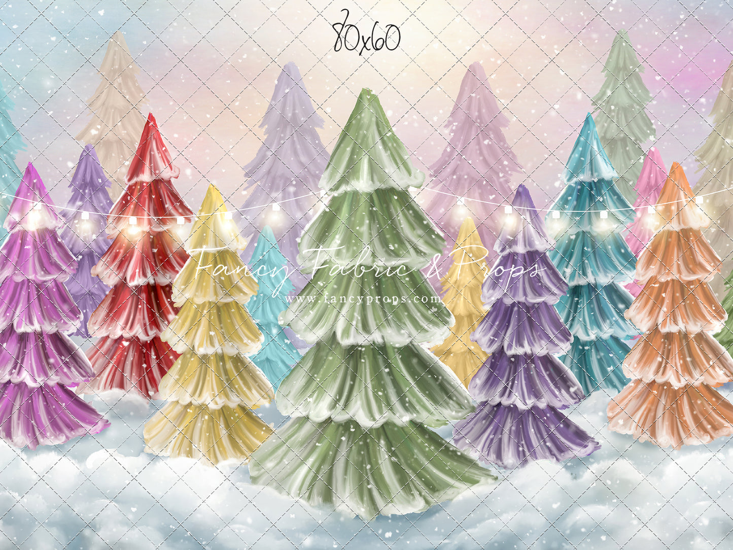 Magical Winter Rainbow Trees