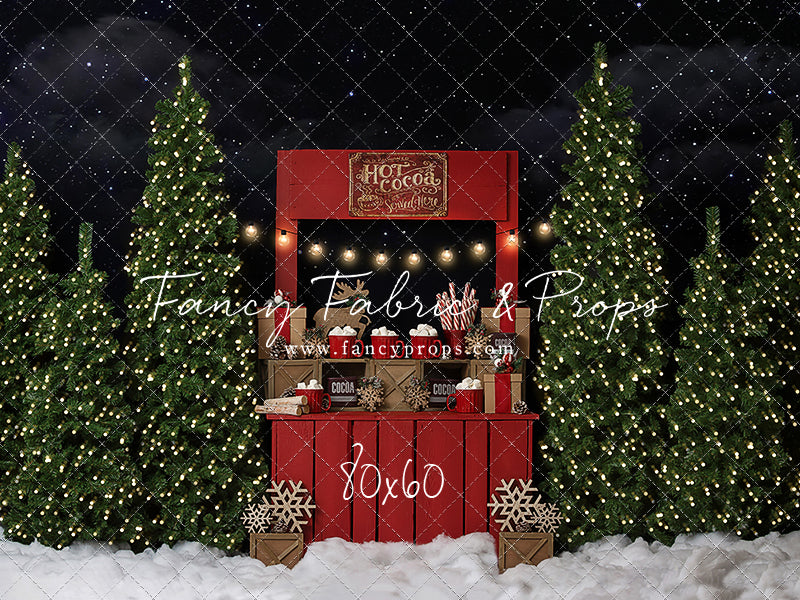 Nighttime Cocoa Stand - with Lights