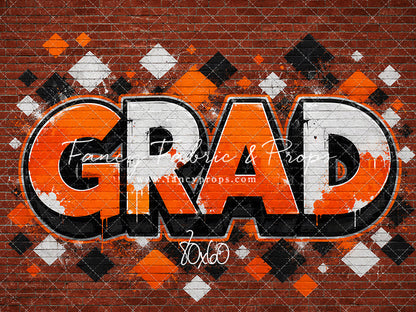 Orange & Black Grad - With Sweep Option