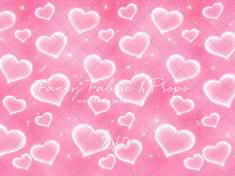 Pink Puffy Hearts - With Sweep Option