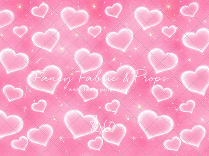 Pink Puffy Hearts - With Sweep Option