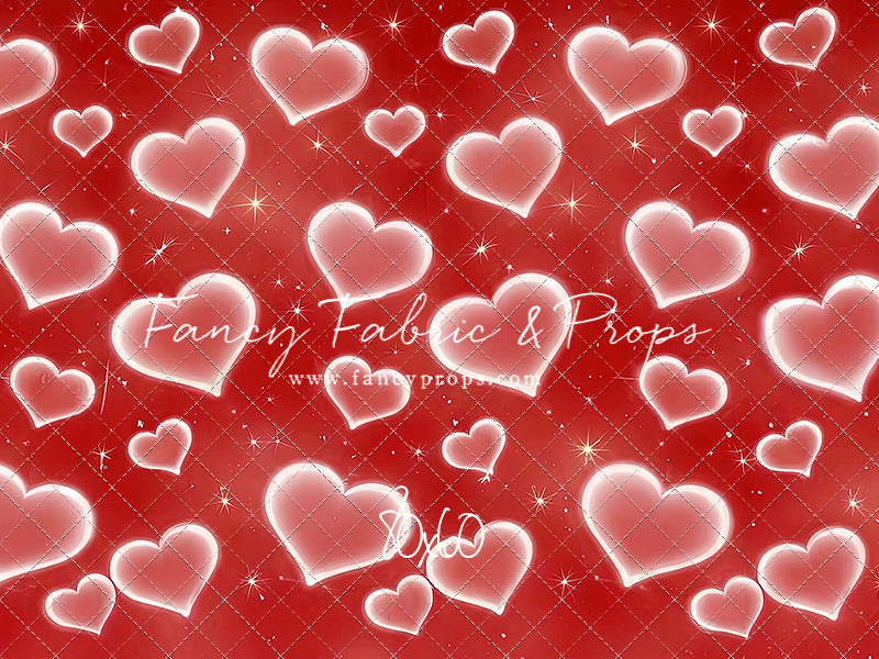 Red Puffy Hearts - With Sweep Option