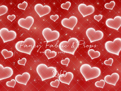 Red Puffy Hearts - With Sweep Option