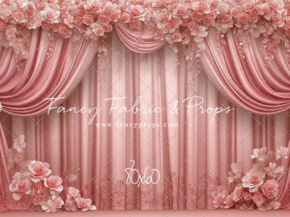 Rosy Vienna Drapes - With Sweep Option