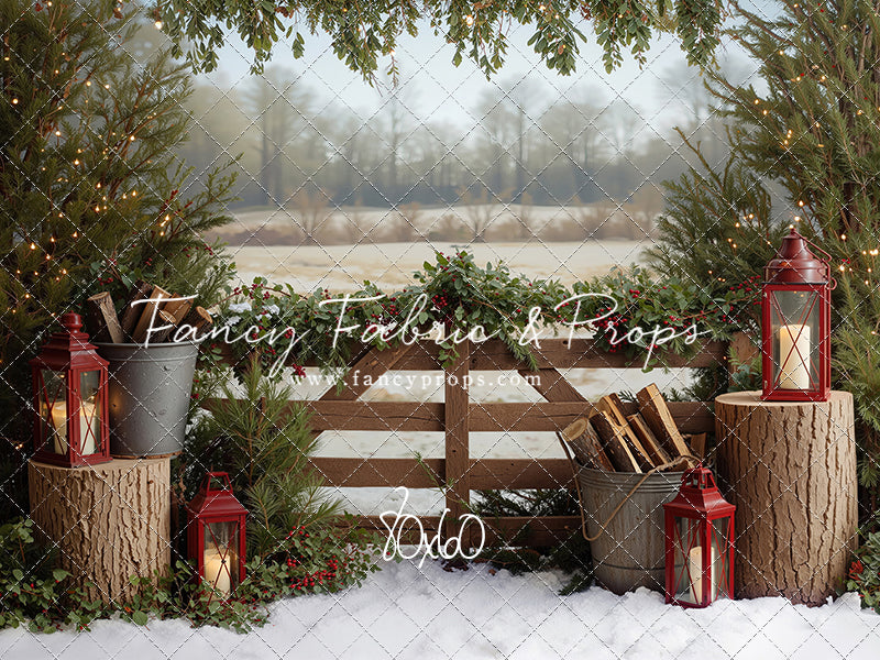 Rustic Christmas Fence - with Sweep Option