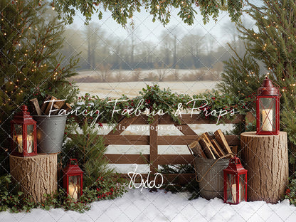 Rustic Christmas Fence - with Sweep Option