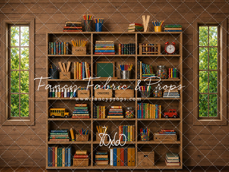Rustic Schoolhouse Bookshelf - With Sweep Option