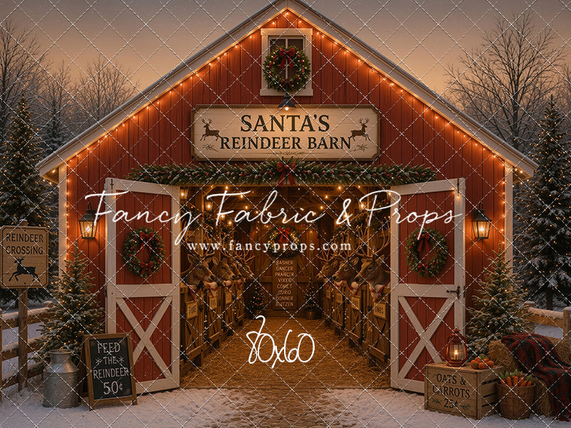 Santa's Nighttime Reindeer Barn - with Sweep Option