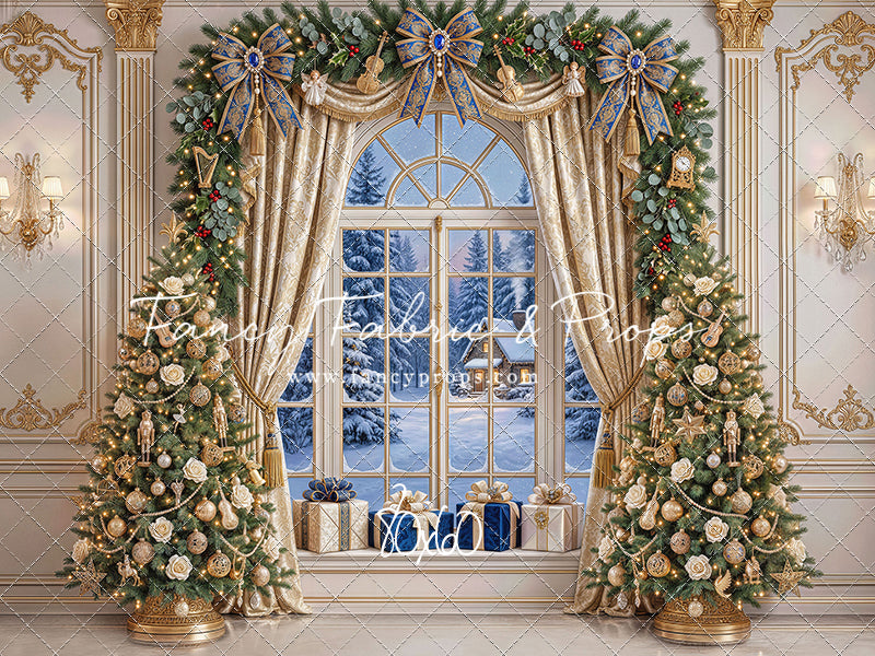 Sapphire & Gold Holiday Window - with Sweep Option