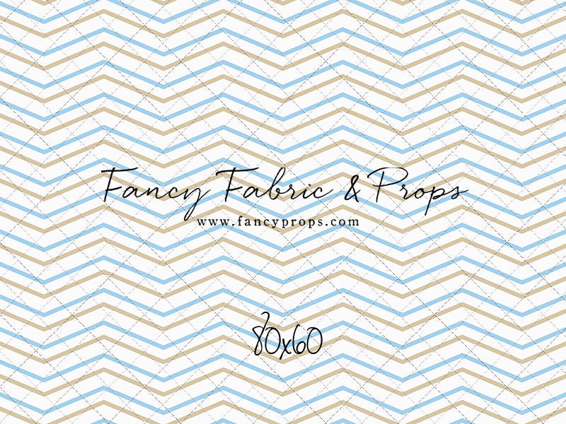 Simple Blue & Tan Chevron