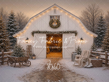 Snowfall At Cedar Ridge Barn - with Sweep Option