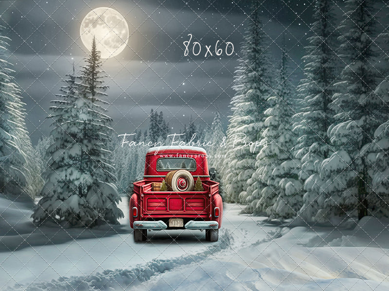 Snowy Moonlit Drive - No Lights - with Sweep Option