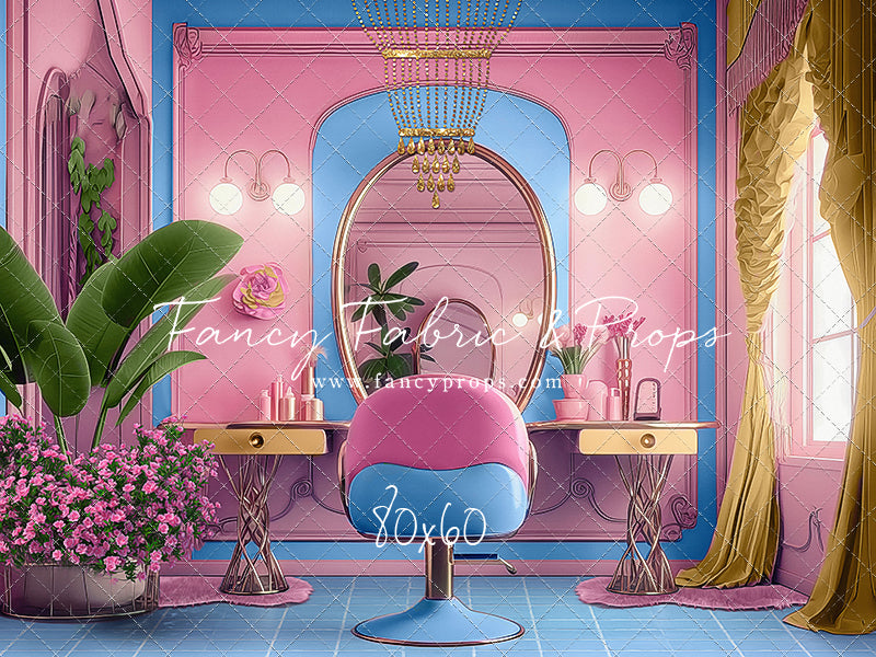 Stacie's Salon - Blue - With Sweep Option