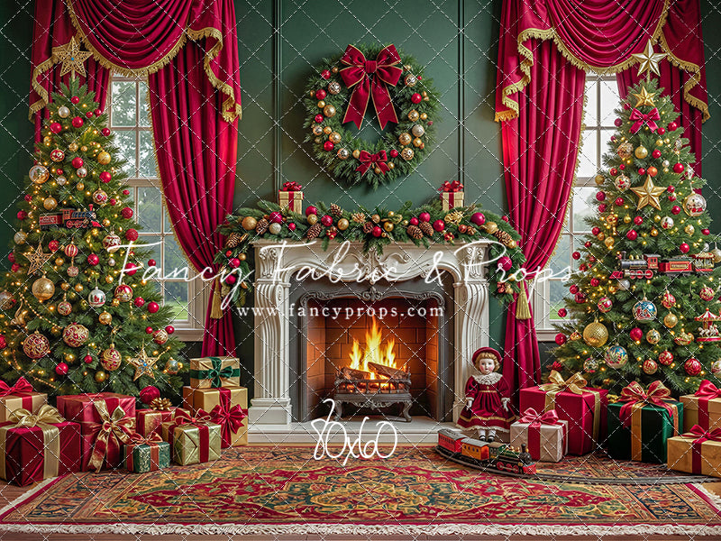 Vintage Christmas Hearth - with Sweep Option