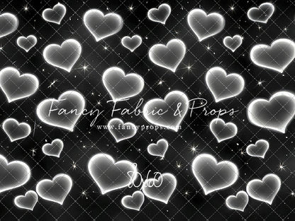 White Puffy Hearts - With Sweep Option