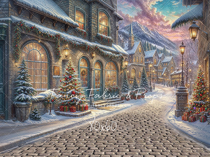 Winter Frost Market Street - Cobblestone Version - with Sweep Option