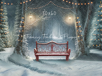 Snowy Bench - Red - with Sweep Option