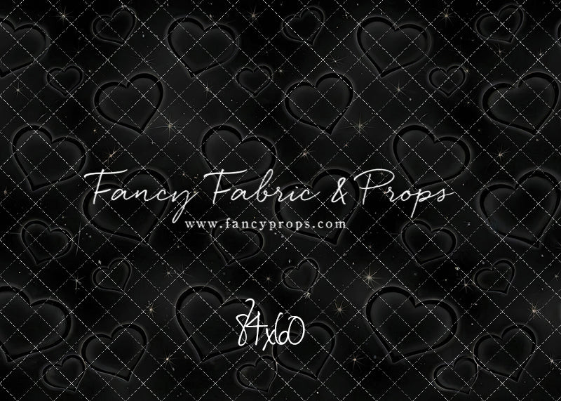 Black Puffy Hearts - With Sweep Option