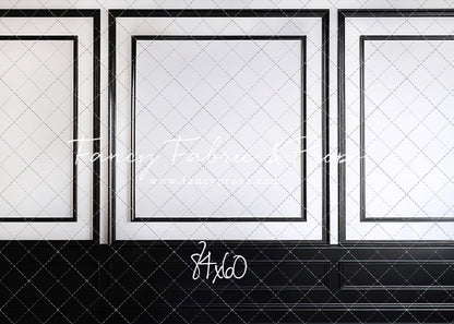 Classy Black & White Wainscoting - White Marble Floor - With Sweep Option