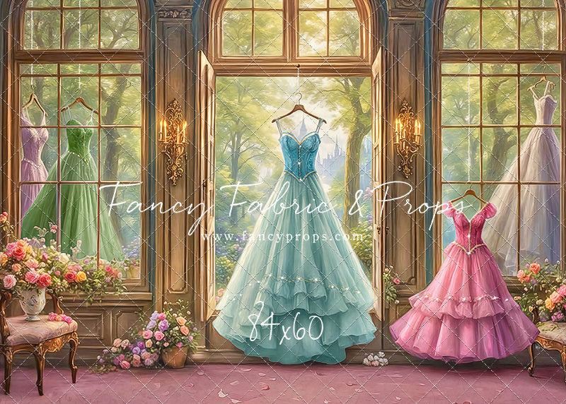 Dress of Royal Wishes- Pink Floor - With Sweep Option