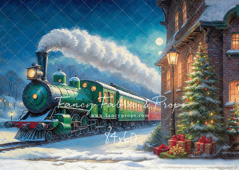 Festive Locomotive - Train on Left Option - With Sweep Option