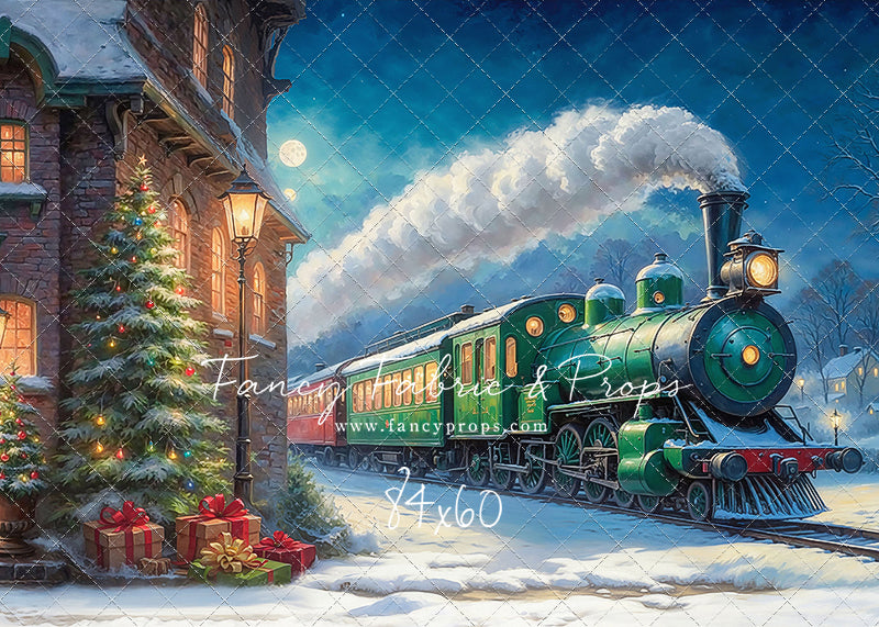 Festive Locomotive - Train on Right Option - With Sweep Option