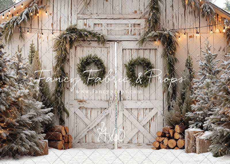 Frosted Evergreen Barn - with Sweep Option