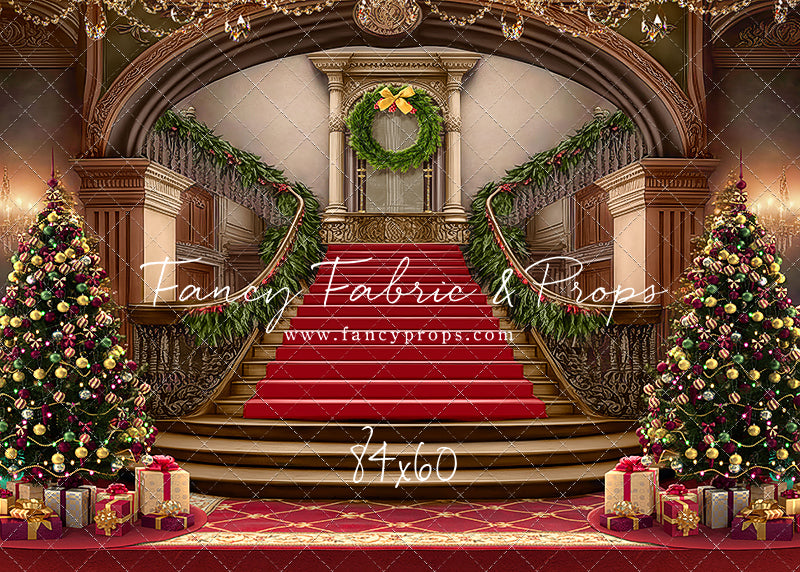 Grand Holiday Staircase - Red Carpet - with Sweep Option